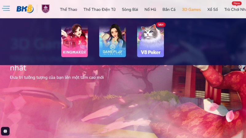 3 nhà cung cấp game bài 3D uy tín tại BK8